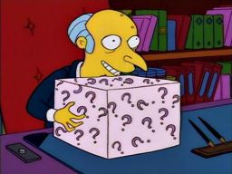 “now, as for your bribe… you can have the washer and the dryer, OR you can trade it all in for whats in this box…”, -"Homer Goes to College"